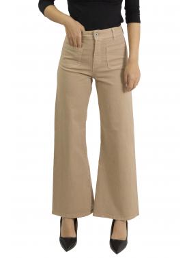 Pantalone palazzo tinta unita con tasche frontali Please